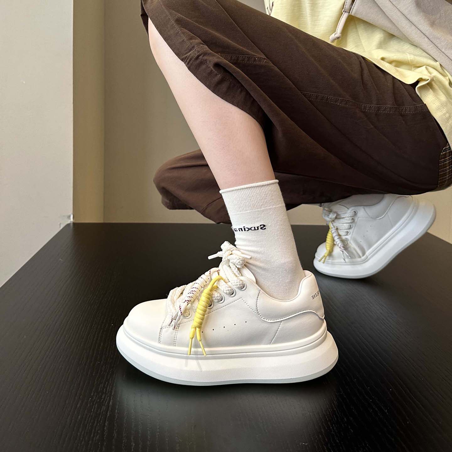 小个子新品推荐~品质尖货真皮内增高厚底小白鞋女鞋子板鞋休闲鞋