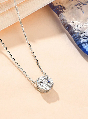 四叶草18K莫桑石银项链女999纯银正品高级设计感小众2024年新款