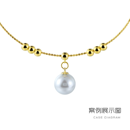 Нескользящий браслет из жемчуга, силиконовое ожерелье, золото 750 пробы