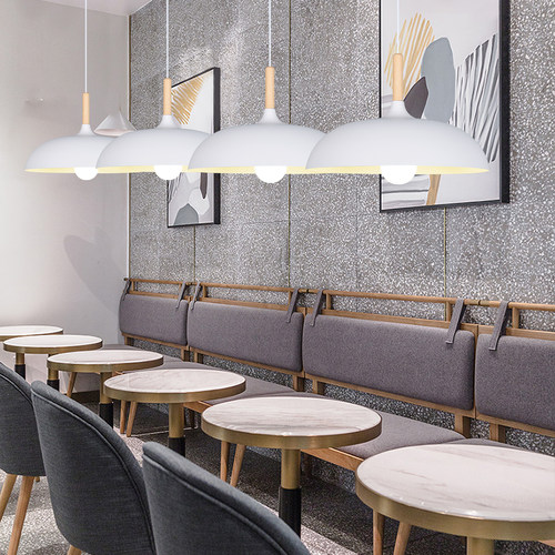 复古工业风餐厅吊灯个性单头吧台火锅店餐饮店铺商用黑白装饰灯具 - 图1