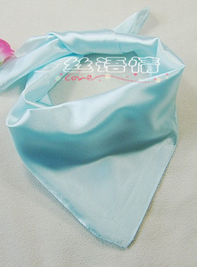 浅蓝色丝巾素纯色围巾