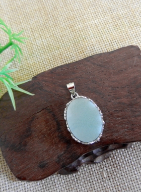 手工925纯银镶嵌 元代清代 古瓷老瓷片首饰礼物品 锁骨小项坠吊坠