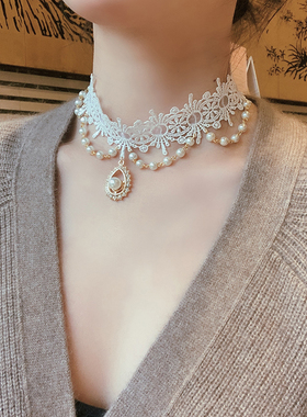 凡尔赛艾米米新款宫廷蕾丝项链