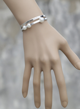 艾米米pu皮绳新款唯美小众达人流行仿珍珠简约气质百搭时尚手链