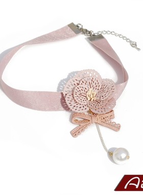 花朵超柔缎带优雅公主新品项链