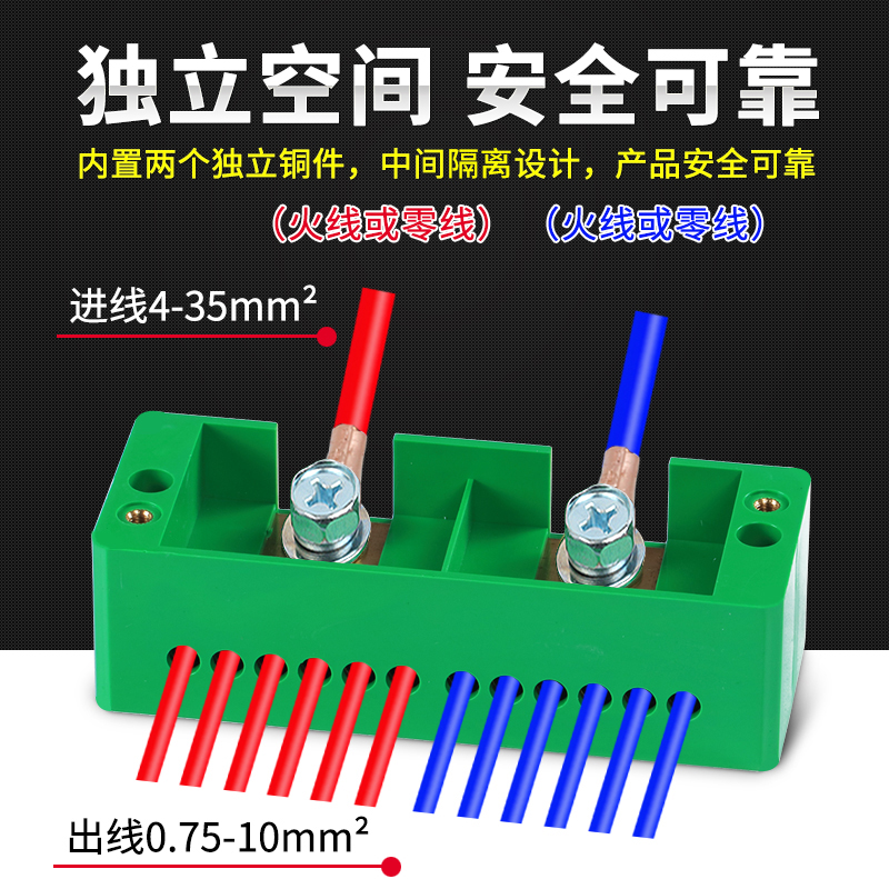 FJ6二进十二出电线分线盒接线盒端子盒端子排2进12出零火接电盒八 - 图0