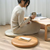 Small cushion on the ground, bay window, meditation floor cushion, kneeling and worshiping