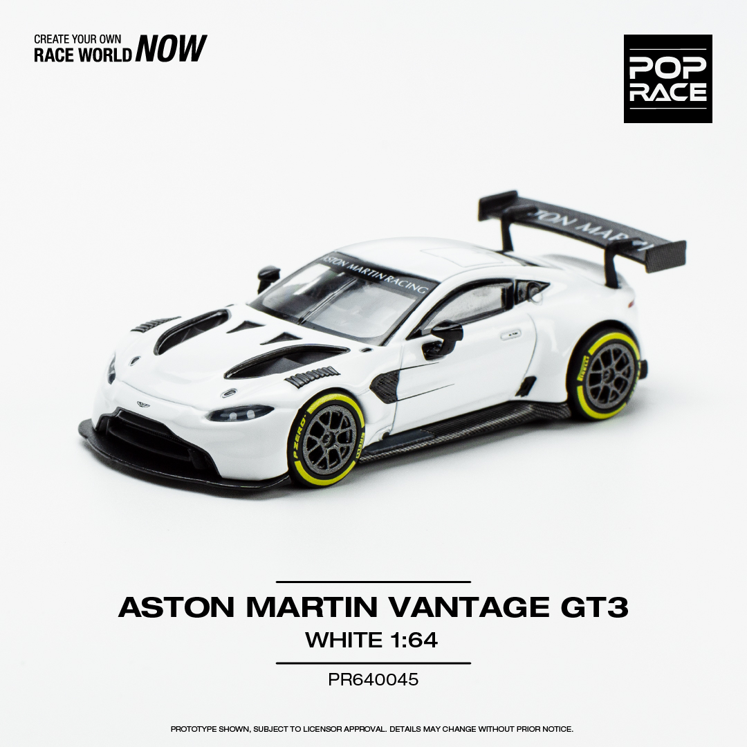 拓意poprace1:64阿斯顿马丁VANTAGE GT3白色跑车仿真合金汽车模型 - 图3