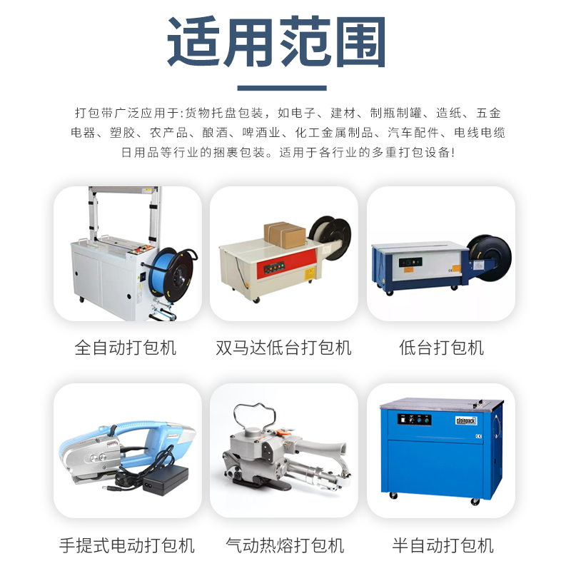 打包带手工PP包装带打包机半自动全自动机用手工塑料热熔捆扎带 - 图1