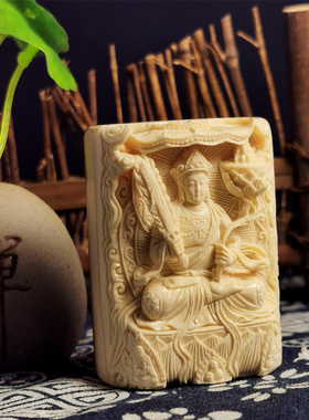 猛犸象牙手工雕刻定制牛虎生肖