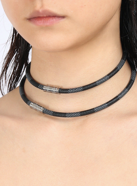 WILDLUST蛇纹皮革choker