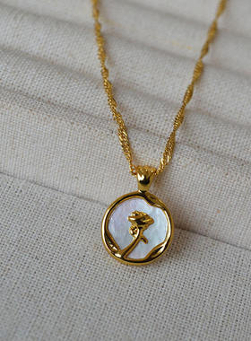 珍珠母贝水波链法式小众设项链