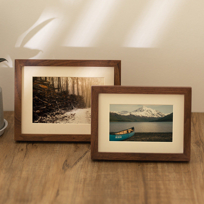 实木榫卯相框高级感黑胡桃木展示框打印相片木质画框桌面摆件摆台,淘宝优惠券,粉丝福利购,淘宝优惠卷