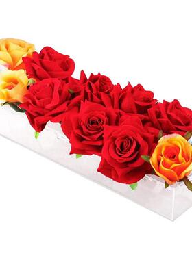 透明亚克力花瓶收纳架ins风北欧轻奢家居长方形水培花盒花盆