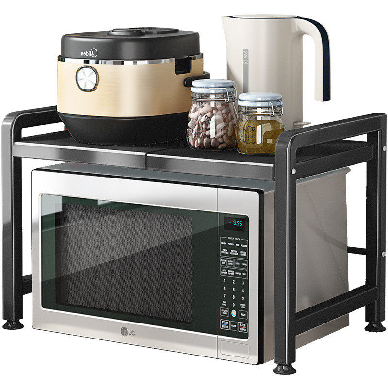 加宽伸缩厨房微波炉置物架收纳用双层台桌面多功能烤箱电器架子,淘宝优惠券,粉丝福利购,淘宝优惠卷