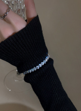 千亿少女#闪耀~古巴满钻手链女轻奢小众高级精致潮冷淡风个性辣妹