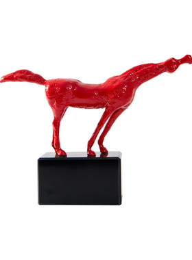 艺贝子抽象艺术马摆件现代样板房设计师轻奢家居酒柜办公室软装品