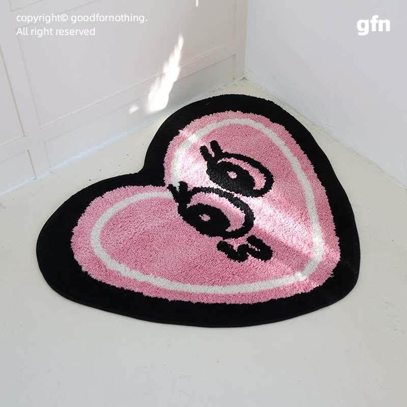 代发粉色爱心植绒地毯簇绒家用卧室窗垫床边地毯防滑客厅沙发垫,淘宝优惠券,粉丝福利购,淘宝优惠卷