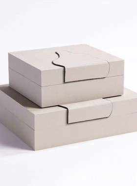 创意首饰盒新款高级感木质房间轻奢高档新中式样板工艺品软装摆件