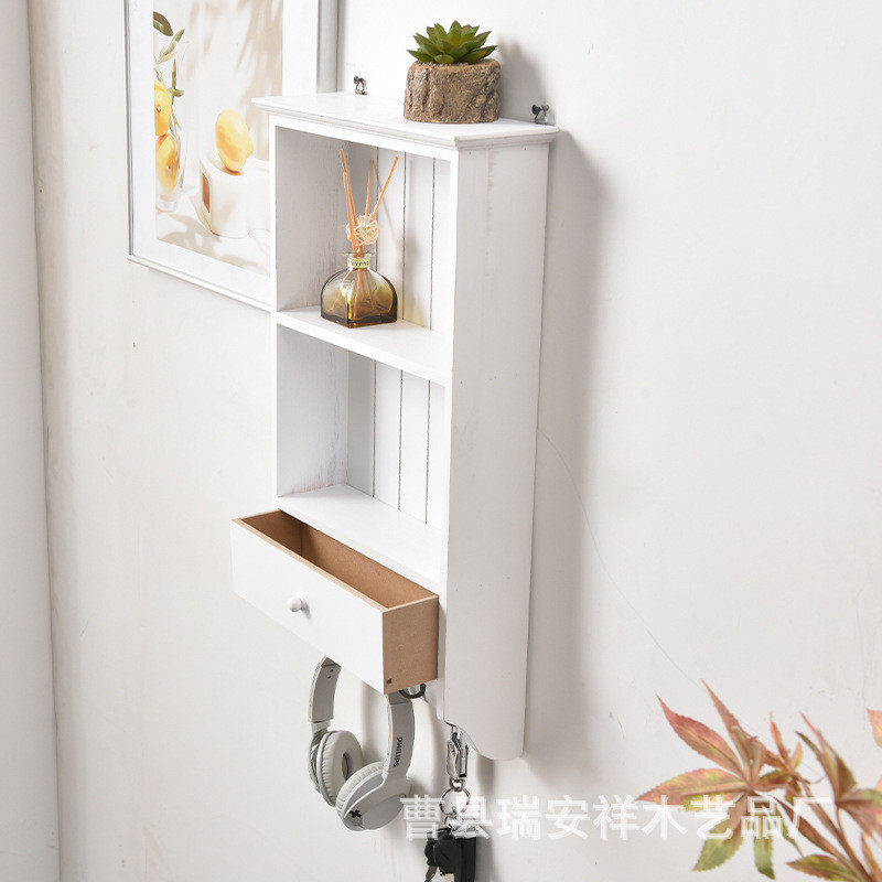 木质墙壁置物架墙上挂钩置物架客厅卧室装饰架白色壁挂收纳整理架,淘宝优惠券,粉丝福利购,淘宝优惠卷