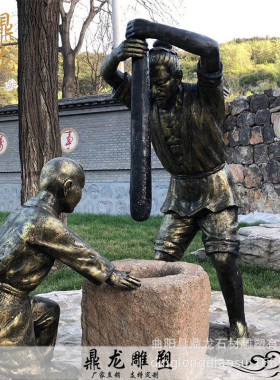 玻璃钢仿铜雕塑文化农耕雕塑农民下地劳动定制园林景观民俗落地