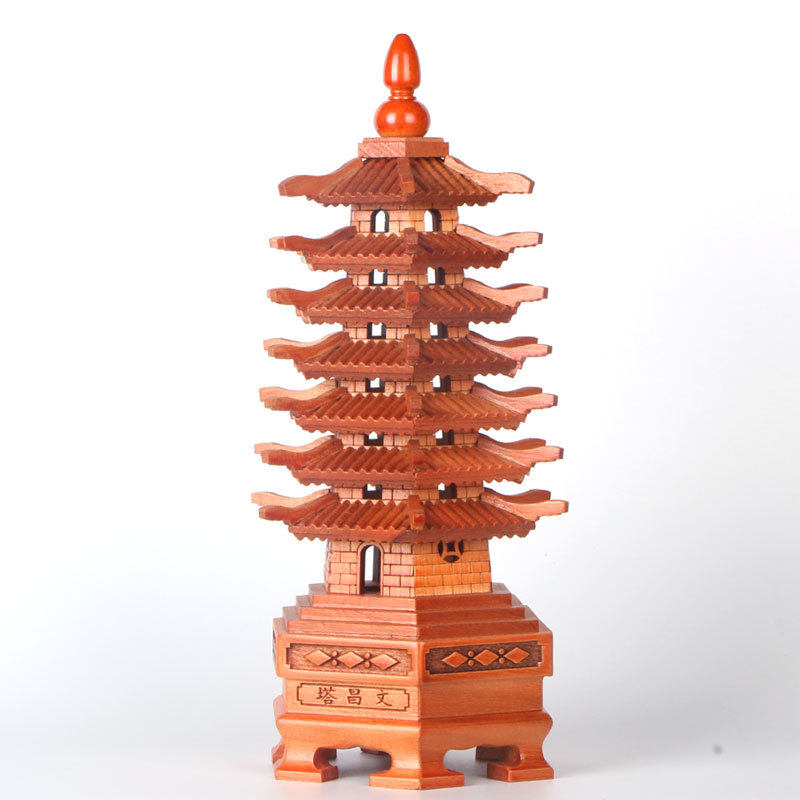 七层桃木文昌塔实木雕刻工艺品7层文昌塔孩子书房书桌卧室摆件,淘宝优惠券,粉丝福利购,淘宝优惠卷