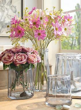 3全透明新品欧式月玻璃花瓶富贵竹百合水培植物花器摆件c款