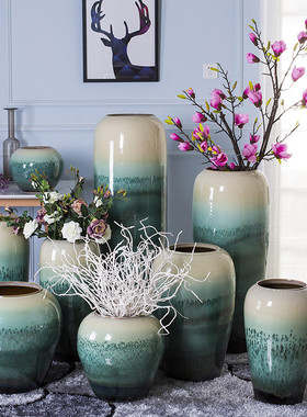 件套直供古典淡雅陶瓷花瓶落地花瓶摆件景德镇陶瓷花瓶九产地