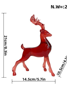 新品圣诞节圣诞鹿透明桌面摆件麋鹿节日氛围布置树脂装饰批发