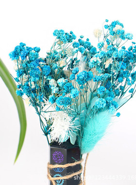 热销天然粉水晶柱干花树组合仿真花束水晶束家居装饰摆件批发厂家