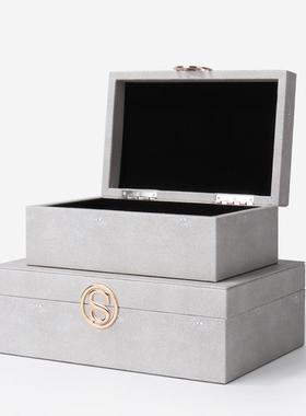 热销工厂直供新中式盒摆件样板房间软装饰品书房卧室梳妆台装饰首