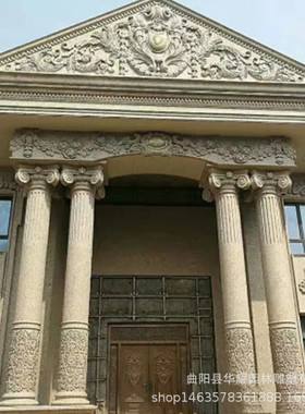 热销石雕罗马柱花园圆柱别墅庭院门口室外门套景观罗马柱摆件