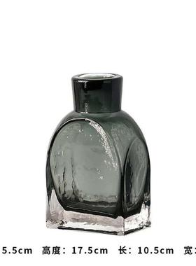 北欧ins风小花瓶玻璃彩色小口厚实一枝花软装样板房桌面摆件