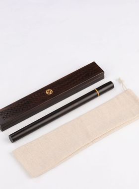 黑檀木便携线香炉布袋筒棉麻线香套装香具木质工艺品礼品厂家批发