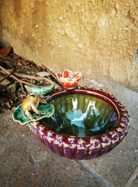 精品花生花瓶石湾陶瓷桌面水培陶瓷花器透气高端家居摆设