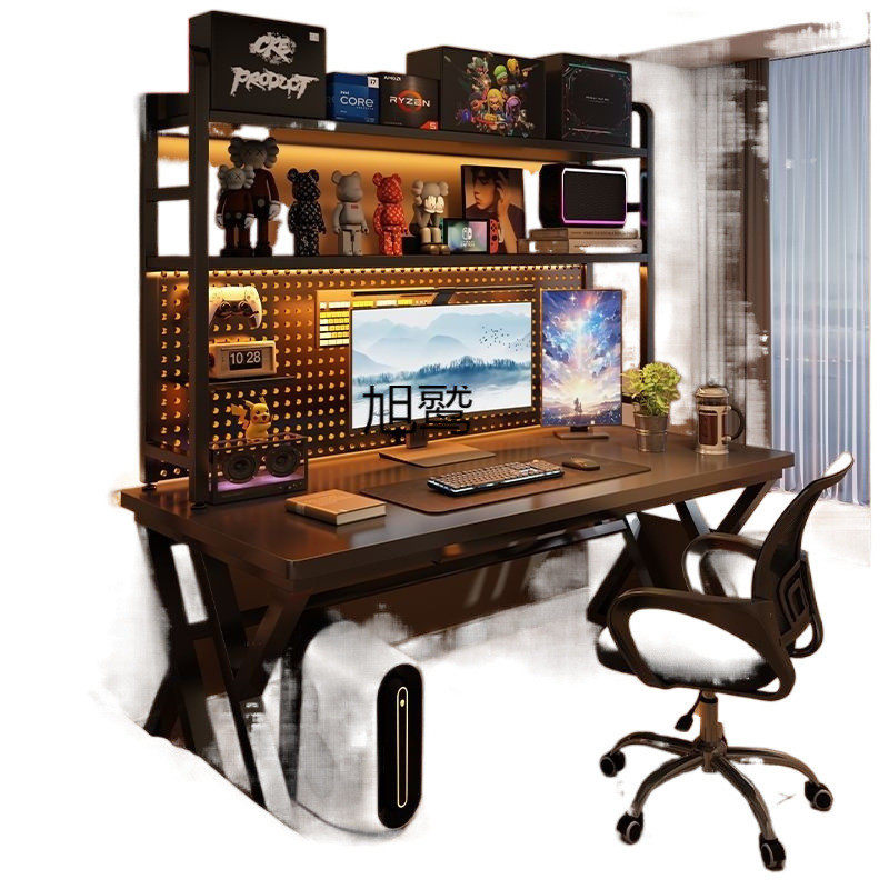 旭鹫台式桌用书桌书架一体桌子公桌学习桌卧室,淘宝优惠券,粉丝福利购,淘宝优惠卷