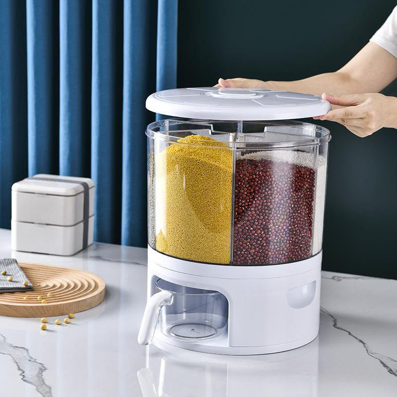 旋转五谷杂粮收纳盒分隔米箱米缸家用防虫防潮密封分类分格装米桶,淘宝优惠券,粉丝福利购,淘宝优惠卷
