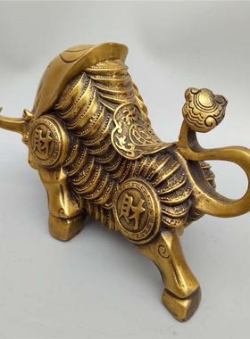 精美铜家居办公工艺品黄铜牛摆件牛气冲天生肖牛铜器牛金牛摆件