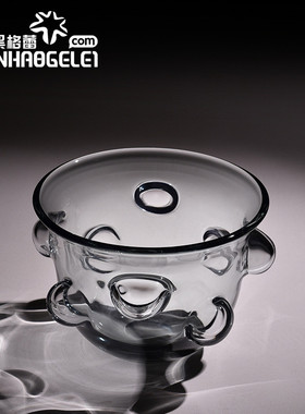 天昊格蕾手工现代简约灰色玻璃样酒店艺术摆件别墅客厅餐厅插花瓶