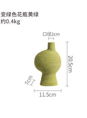 绿色陶瓷花瓶高品质手工彩绘创意花器北欧家居装饰品摆件批发
