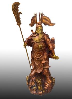 热销铜雕铜关公定可摆件铸铜九龙纯铜关公武财神关羽定铜关公