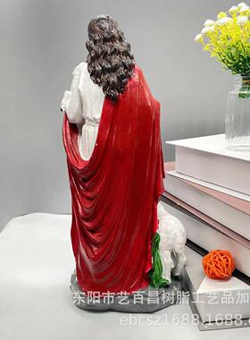 厂家直供欧式西方放牧者拄拐老人雕塑摆件树脂工艺品装饰品