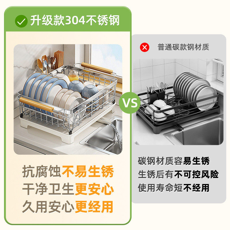 碗碟收纳架沥水碗盘架304不锈钢碗架厨房置物架放碗筷沥水篮,淘宝优惠券,粉丝福利购,淘宝优惠卷