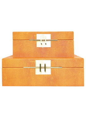 热销新中式样板间收纳盒装饰盒家居软装木质皮革收纳盒家具城卧室