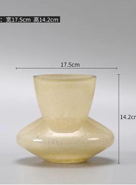 中古玻璃花瓶水培插花花器手工复古轻奢客厅桌面样板间摆件