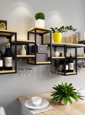 酒架现代墙上轻奢酒柜餐厅饭店背景装饰红酒架壁挂式简易置物新品
