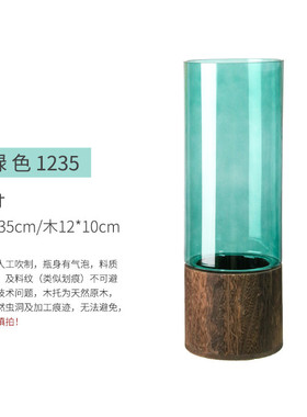 现代简约创意轻奢样板房客厅玄关玻璃花瓶插花装饰品摆件家居花器