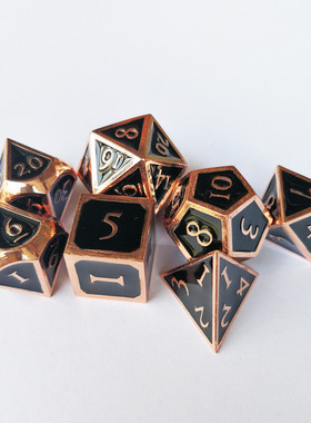 热销批发新款红铜波丽骰子各种游戏多面系列克鲁苏trpg金属骰子