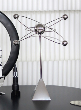 热销设计师款售楼处金属行星环绕摆件样板房创意书房桌面圆环软装