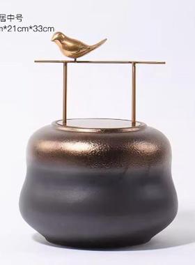 新中式摆件高端陶瓷博古架储物罐装饰品酒柜轻奢玄关软装家居饰品